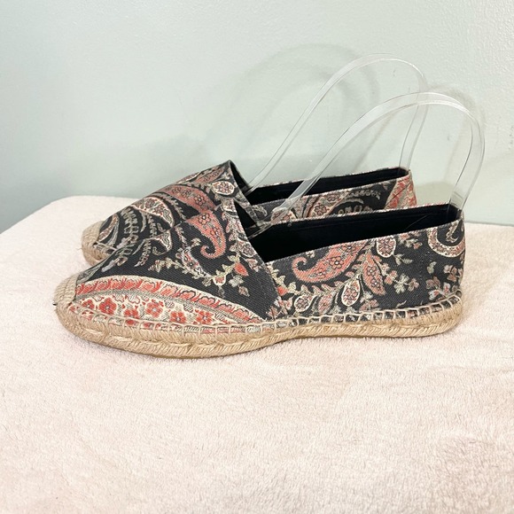 Isabel Marant Etoile Women's Paisley Print Slip On Espadrilles Shoes Size 38 - Picture 2 of 7